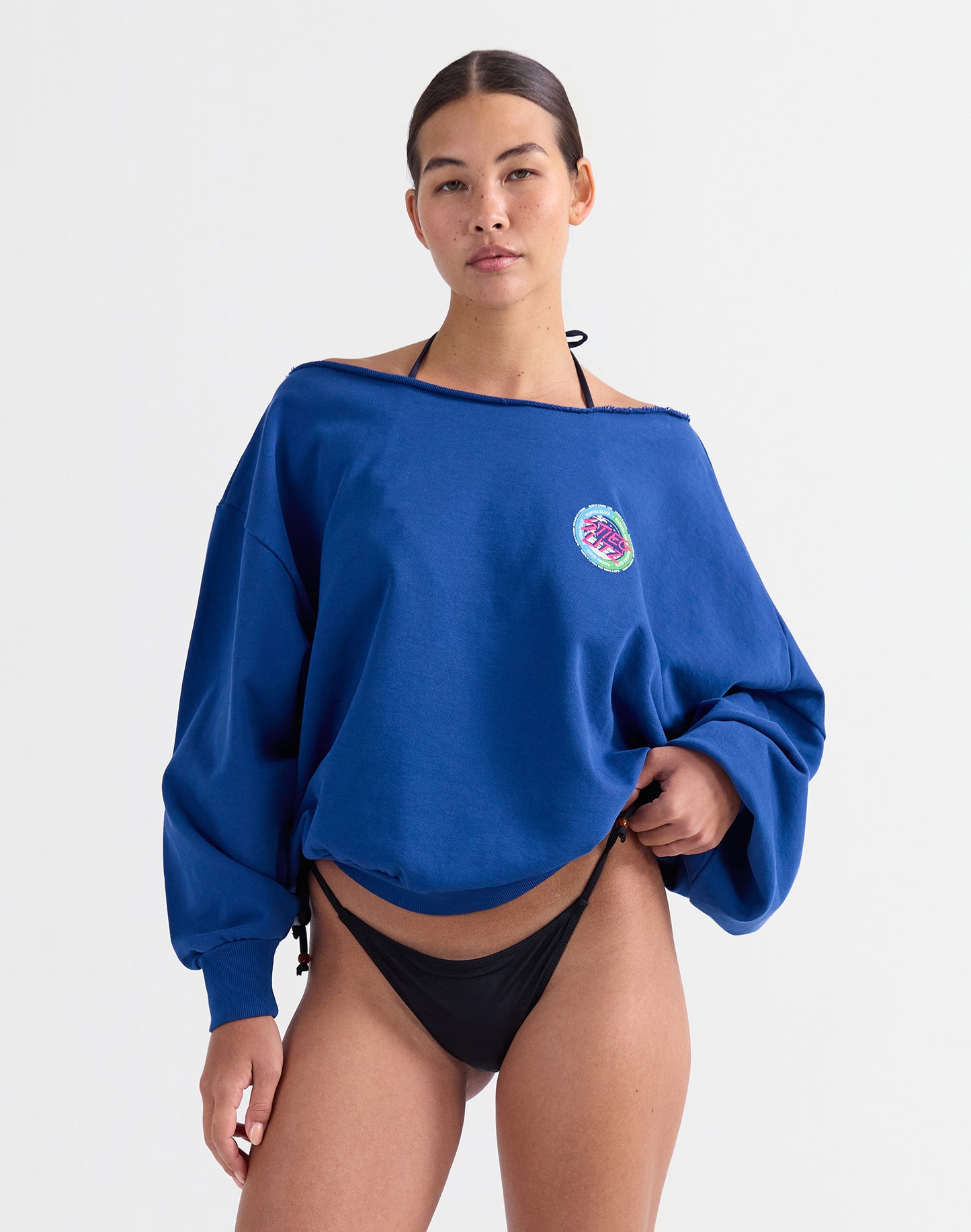 Maik Off-Shoulder Sweater | Blue