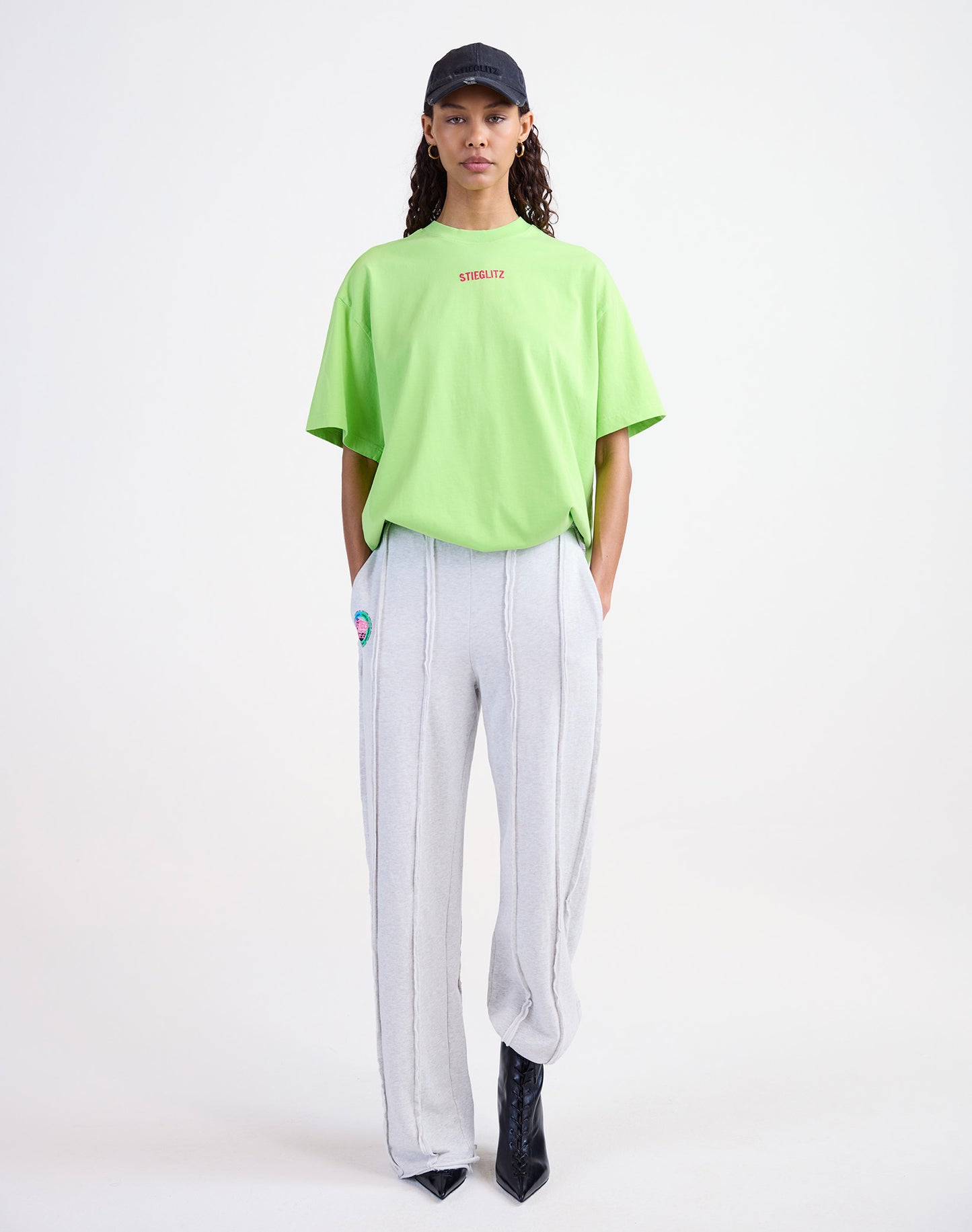 Basic Worn-out Oversized T-shirt | Green