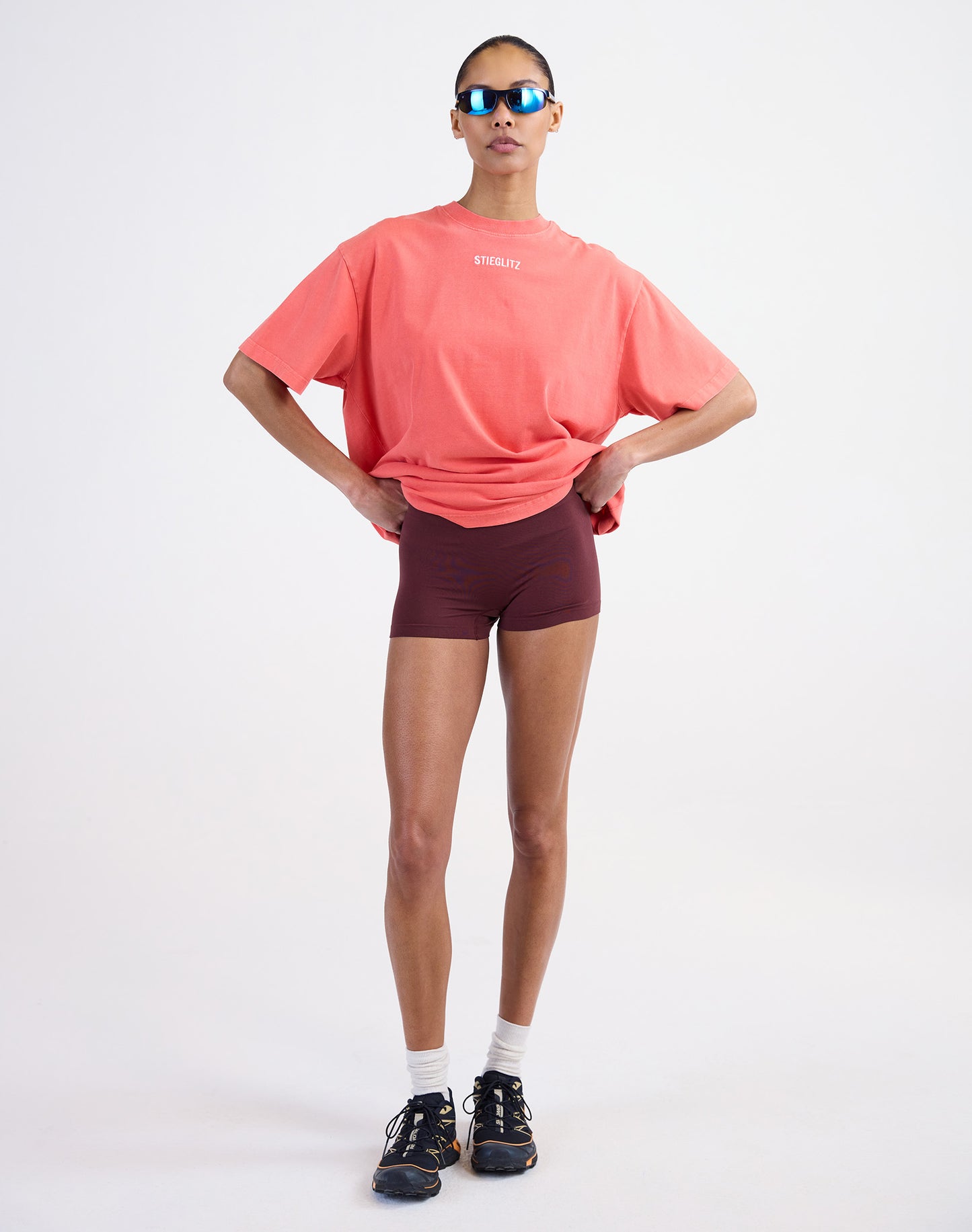 Basic Worn-out Oversized T-shirt | Coral