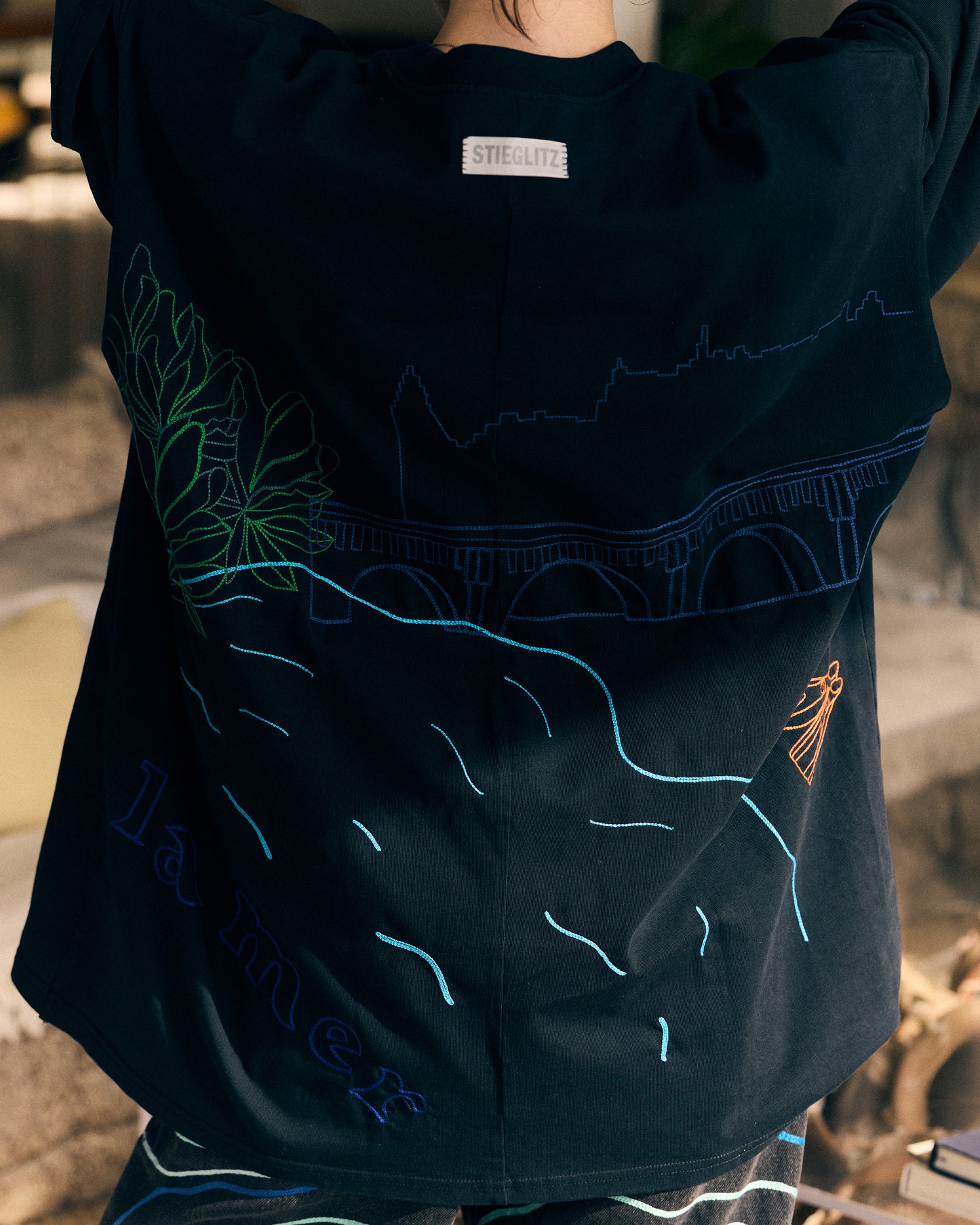 Stieglitz x Kilometre Quais de la mer T-Shirt | Black