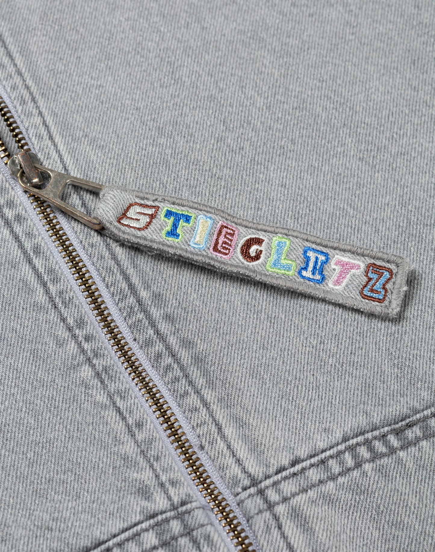 Ado Zipped Denim Hoodie | Grey