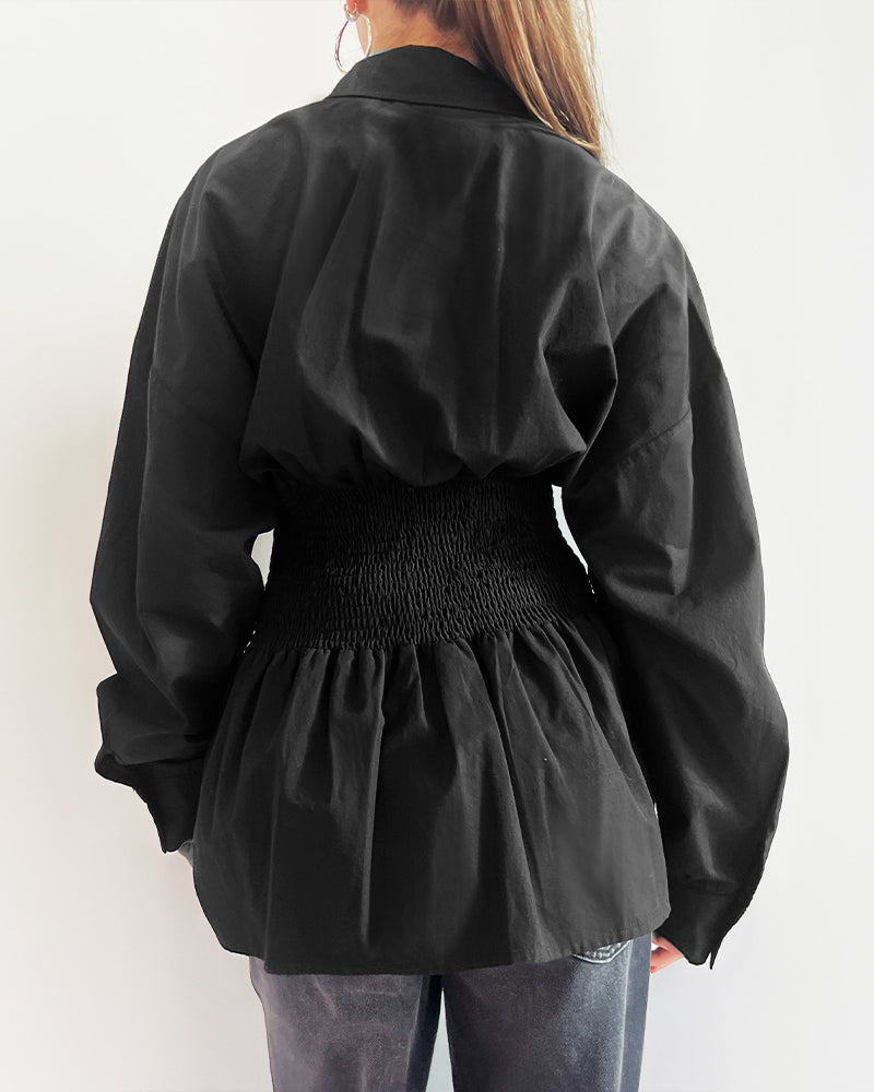 Auralie Smock Blouse | Black