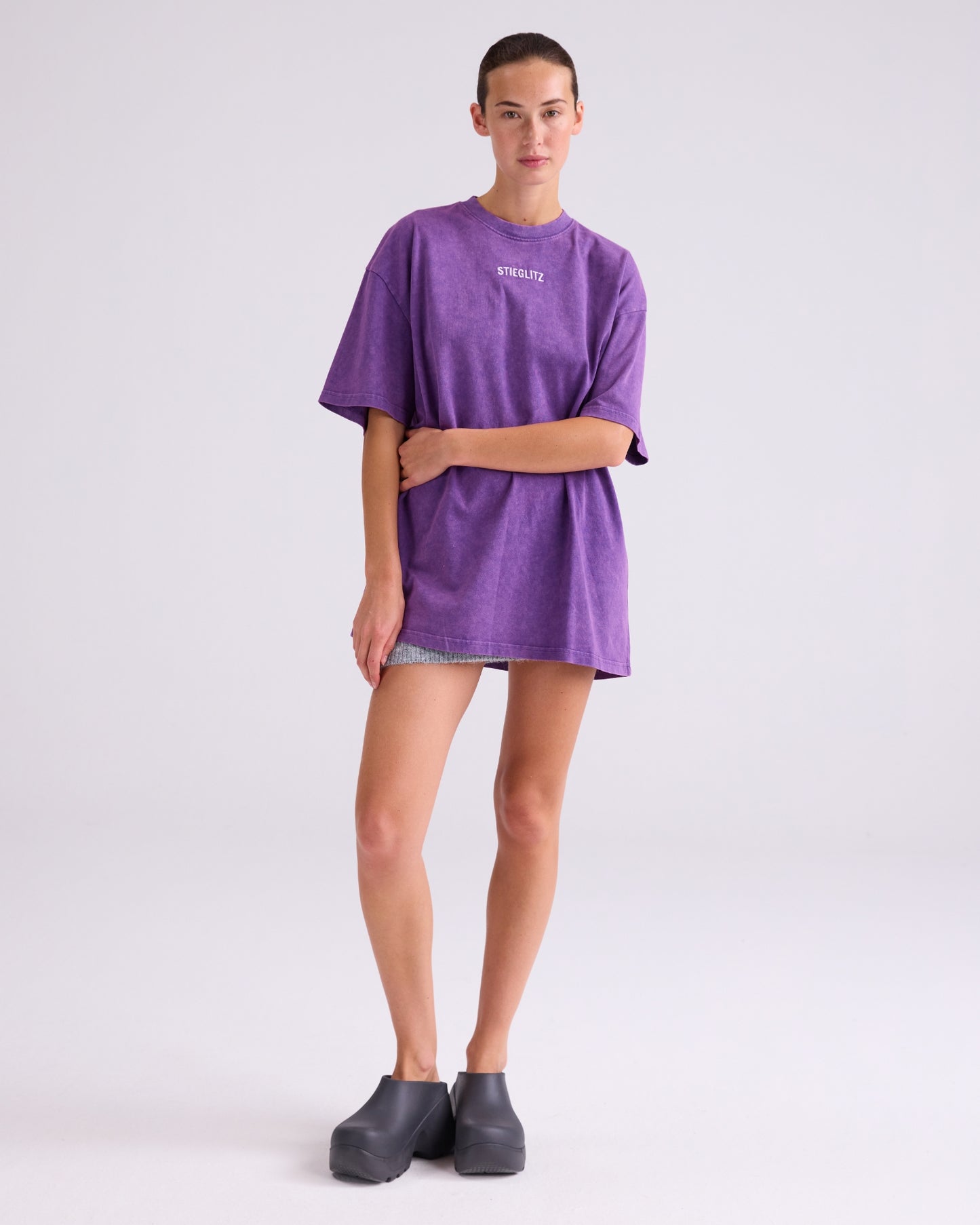 Basic Worn Out T-shirt | Purple