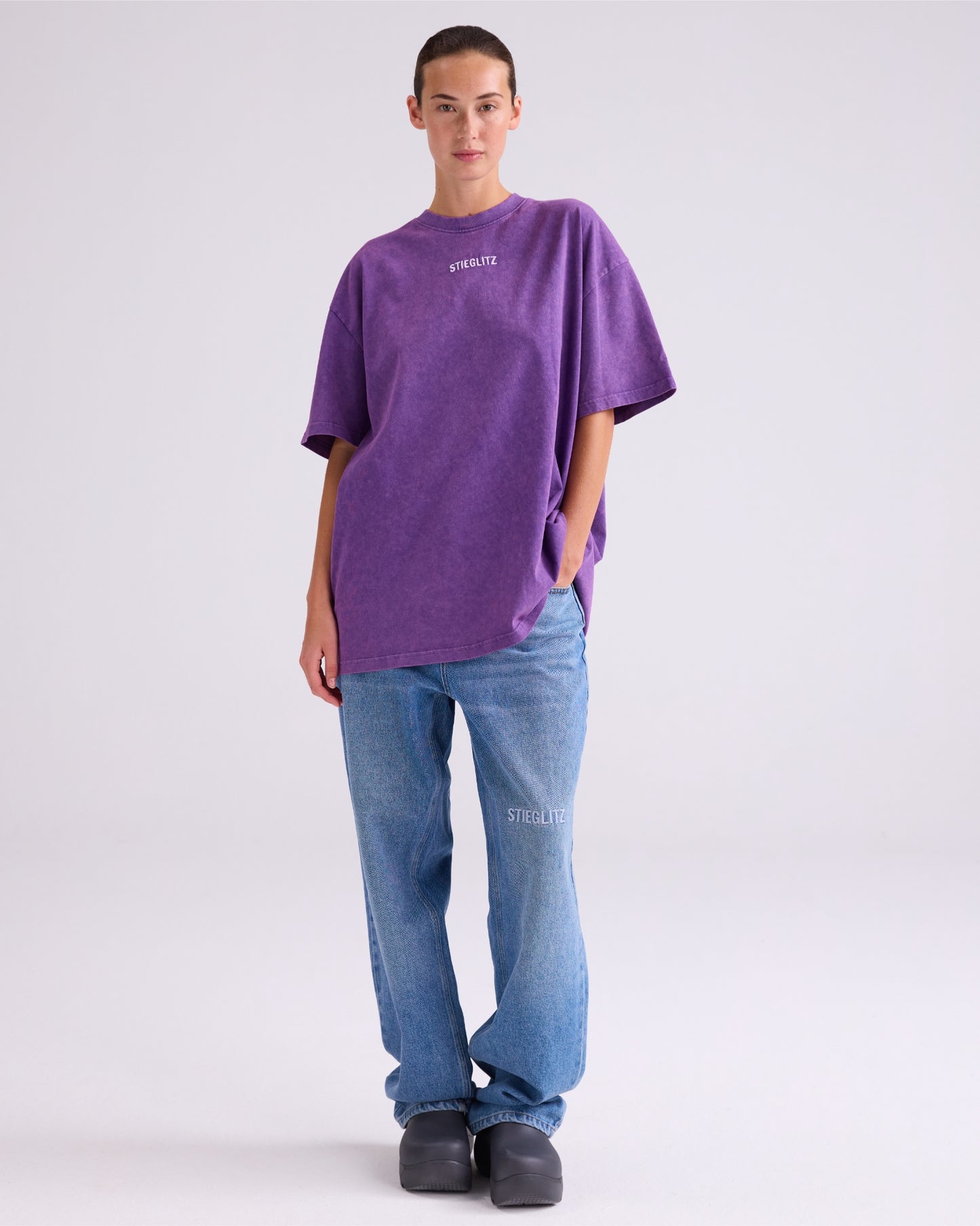 Basic Worn Out T-shirt | Purple