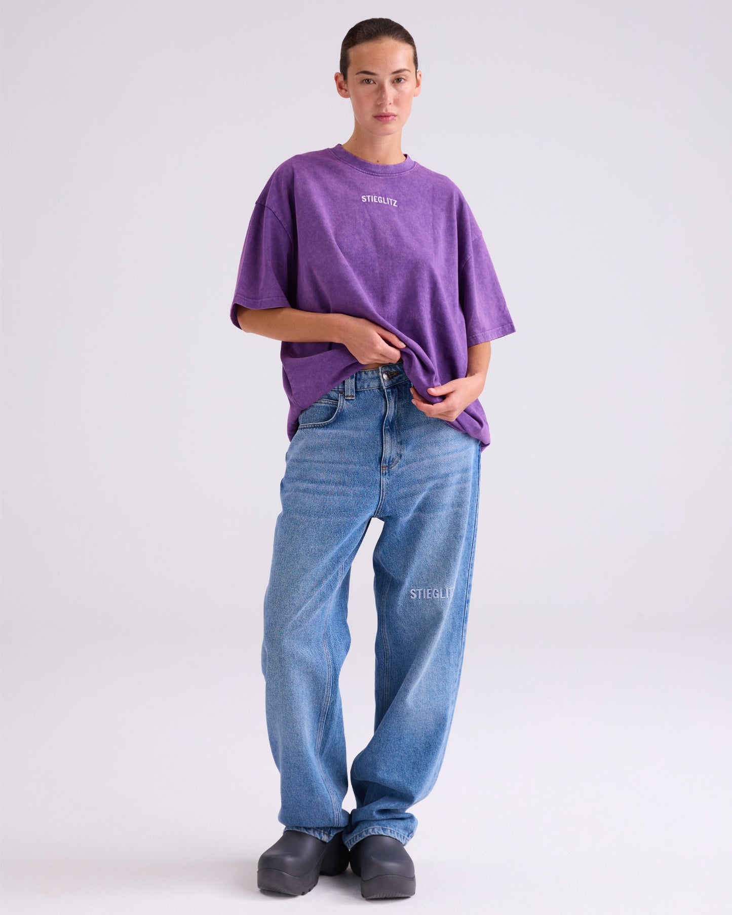 Basic Worn Out T-shirt | Purple
