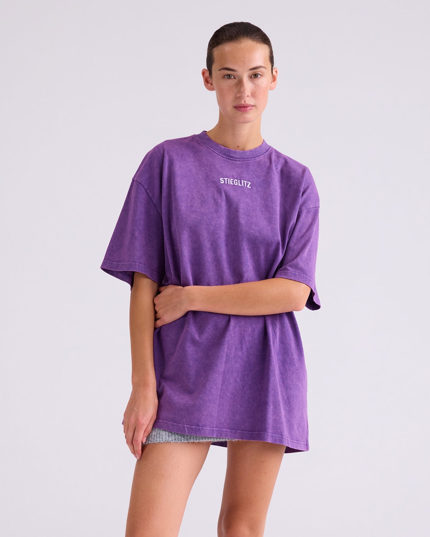 Basic Worn Out T-shirt | Purple