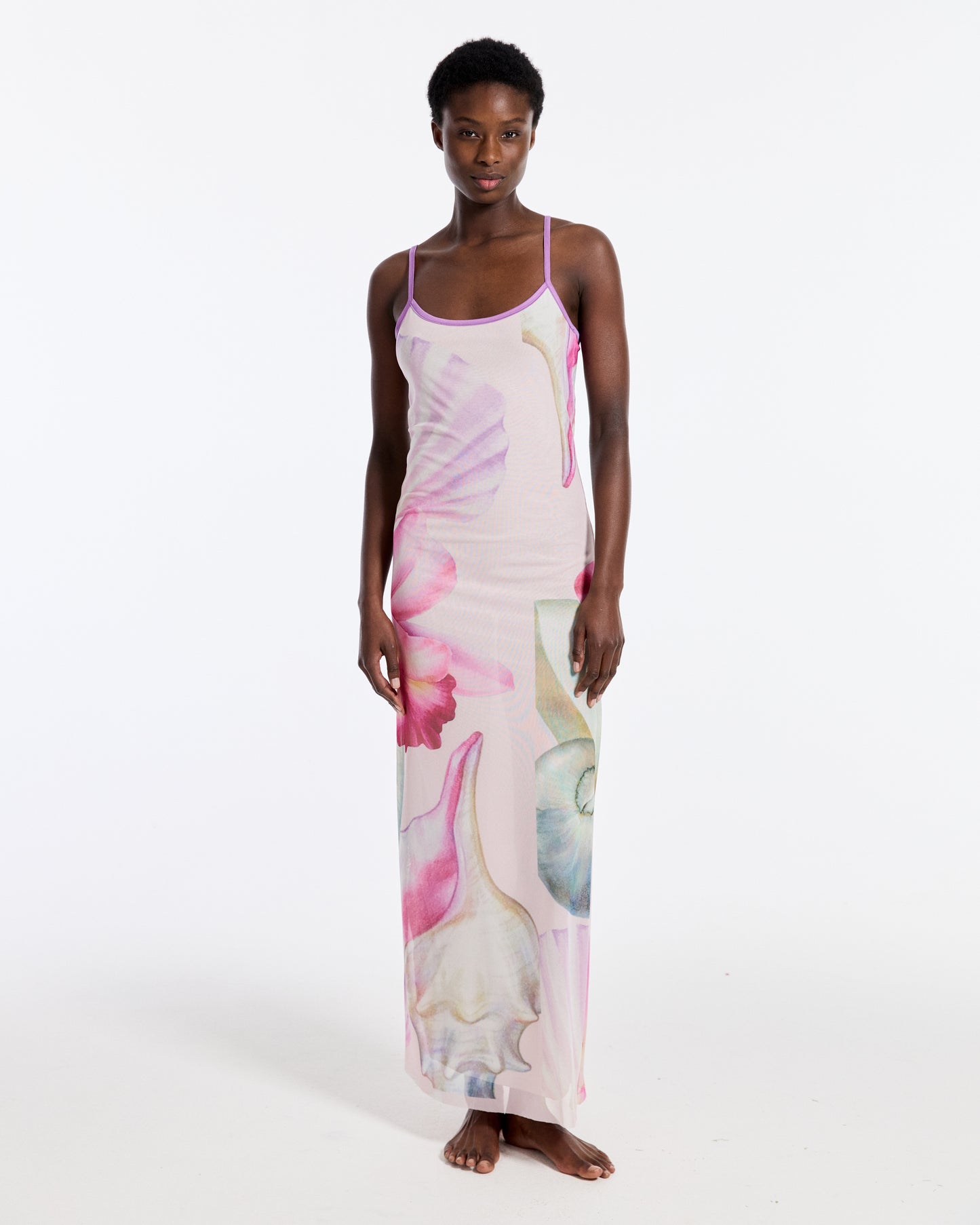 Claire Spagetti Mesh Dress | Pink