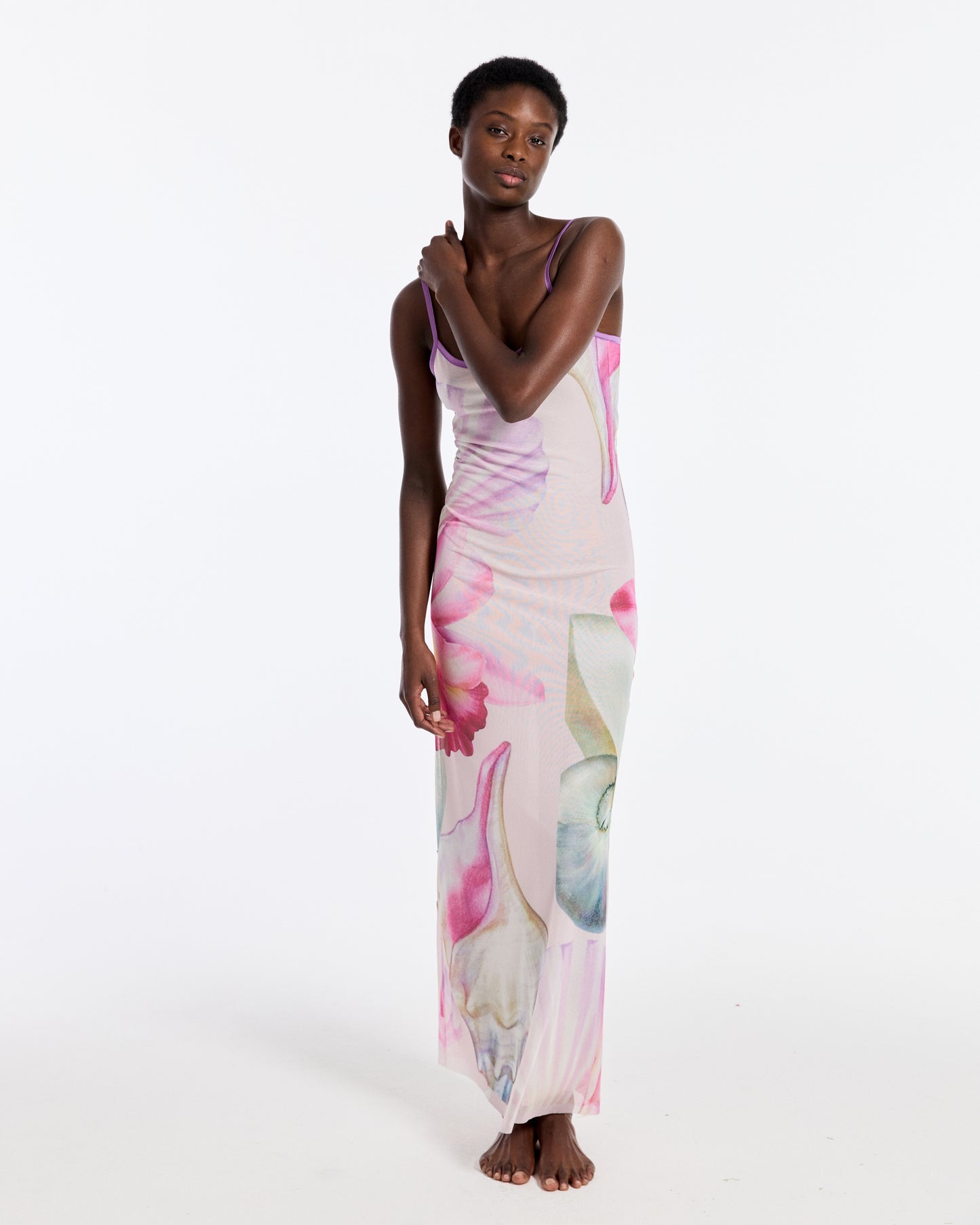Claire Spagetti Mesh Dress | Pink