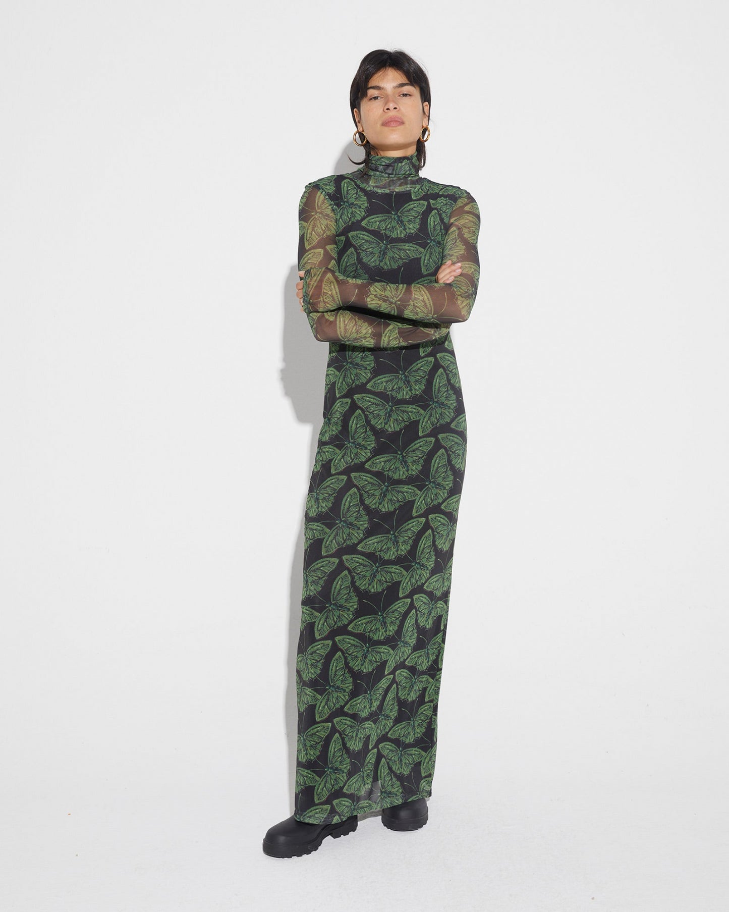 Fya Mesh Dress Green