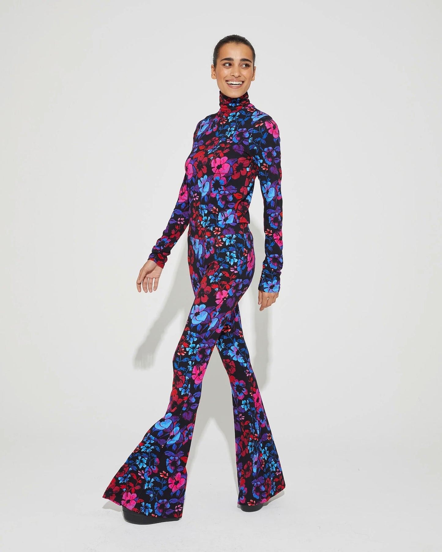 Iris Flared Leggings Blue