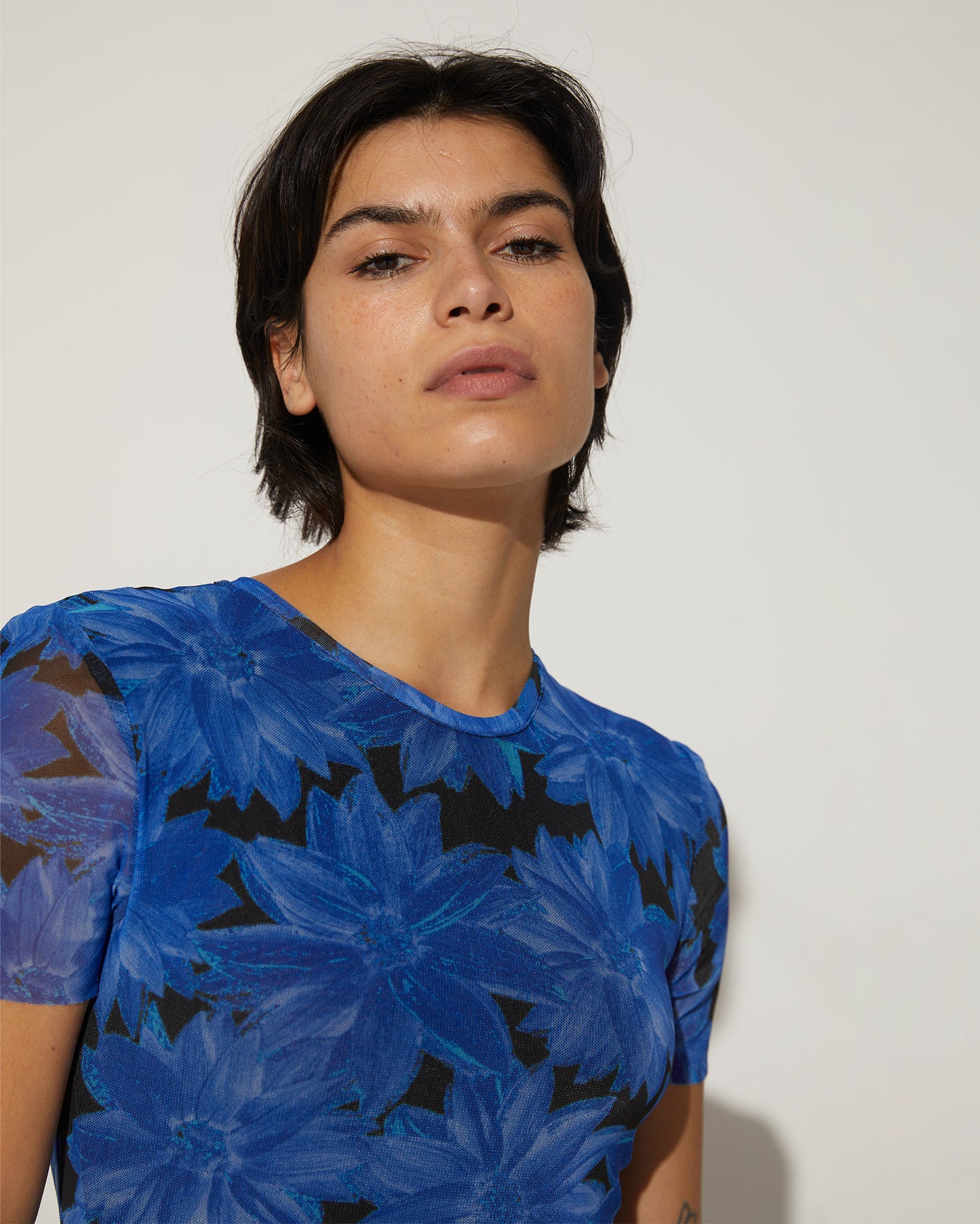 Joan Mesh Dress Blue