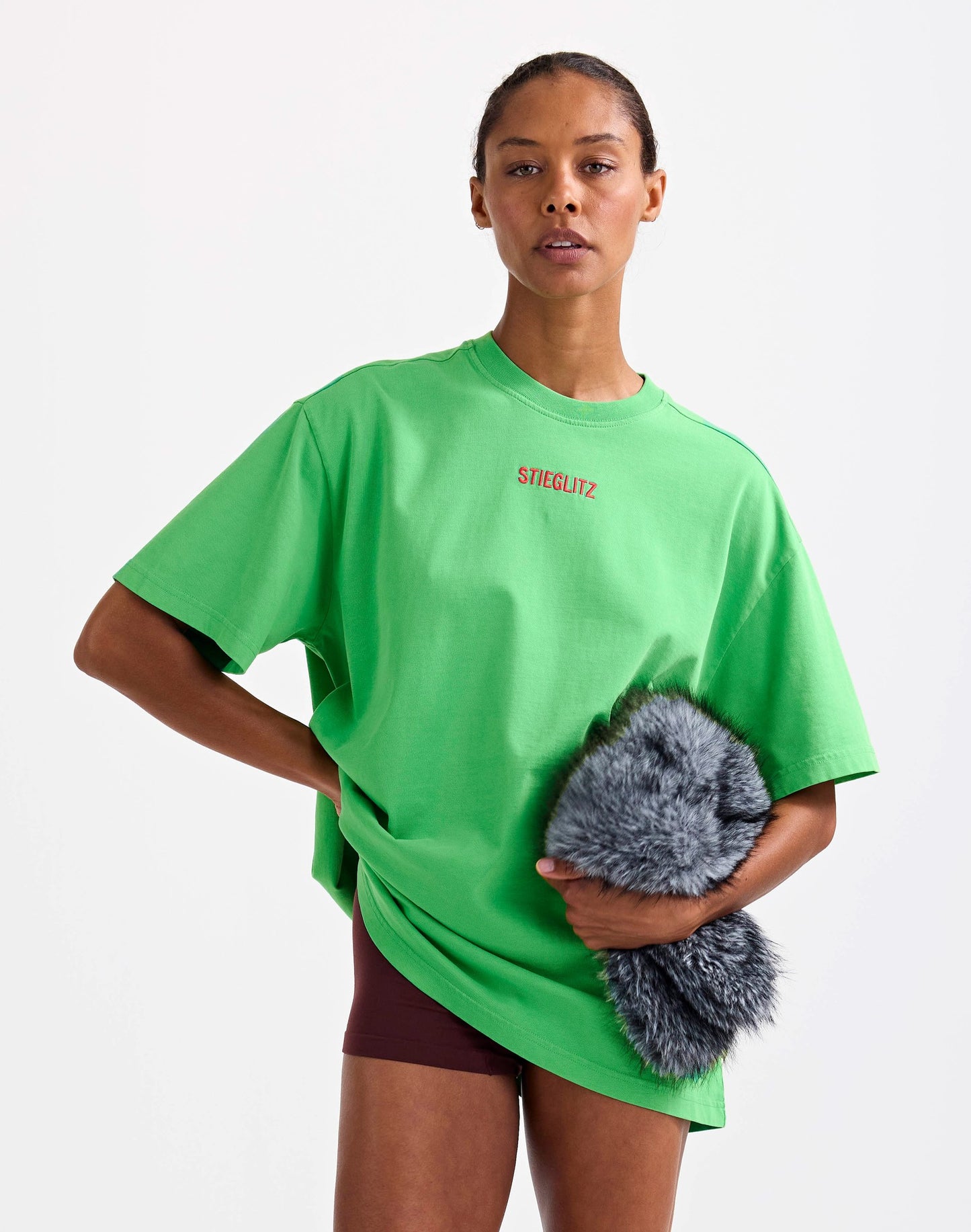 Basic Worn-out Oversized T-shirt | Green