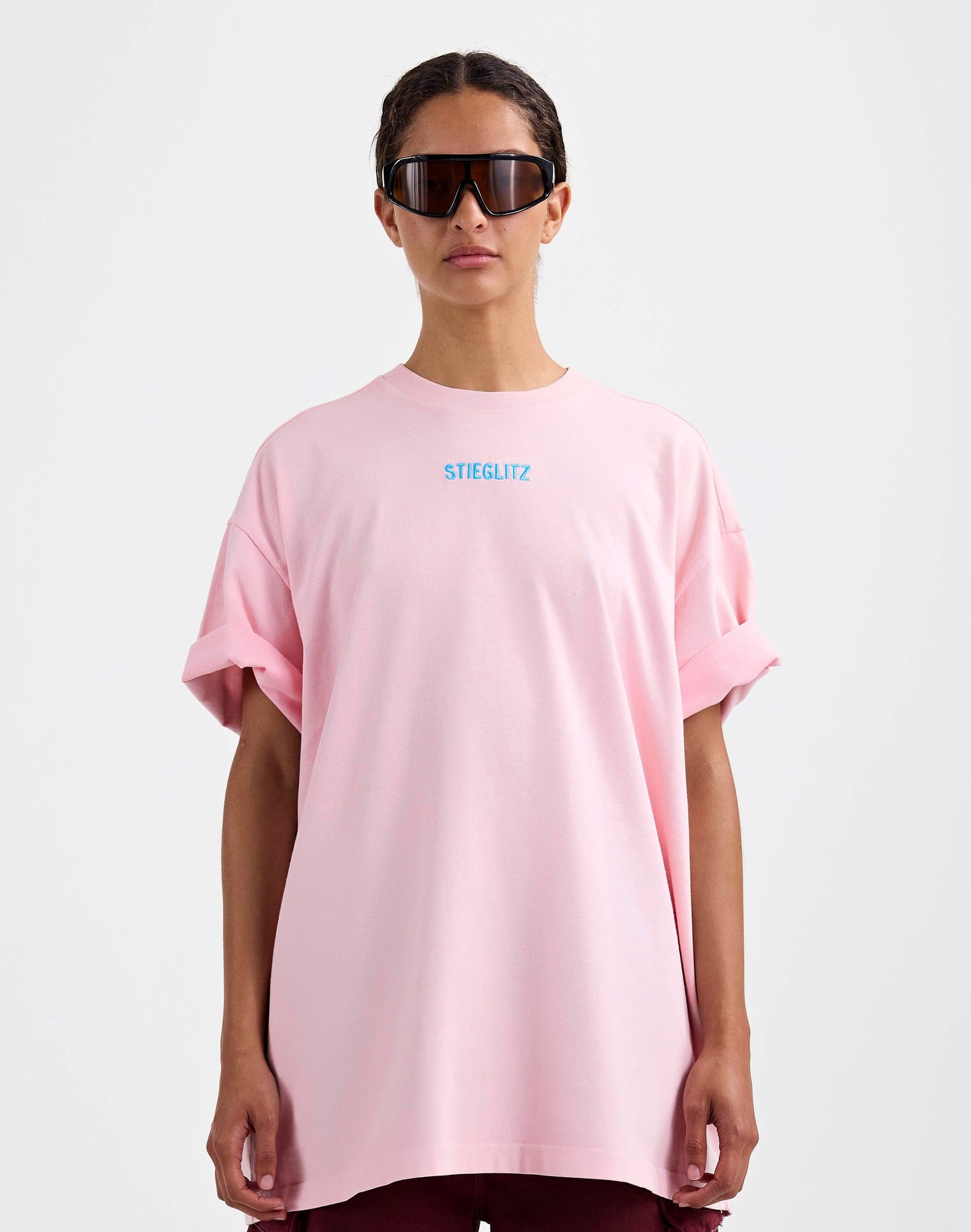 Basic Worn-out Oversized T-shirt | Pink