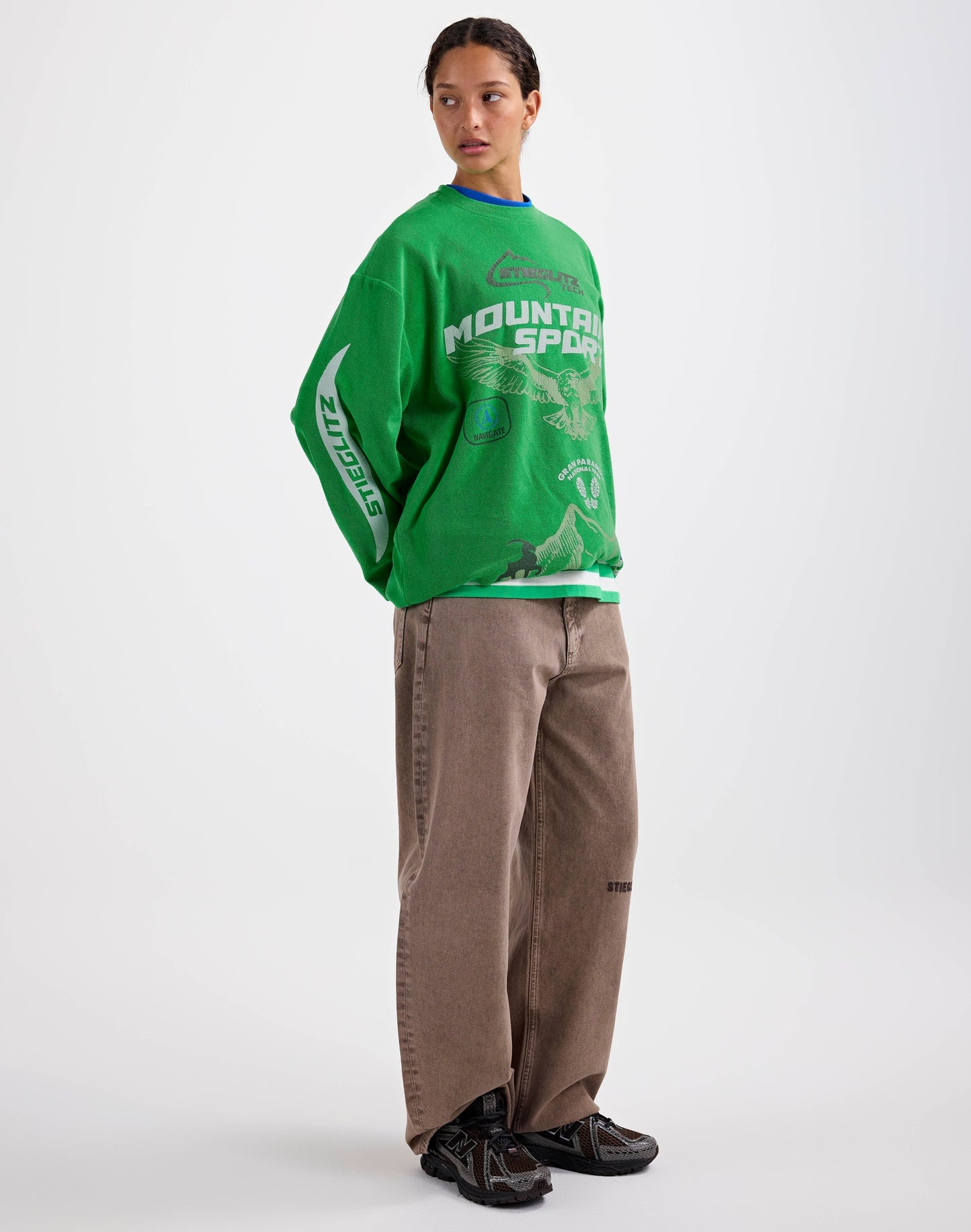 Romano terry Wide Skate Longsleeve | Green