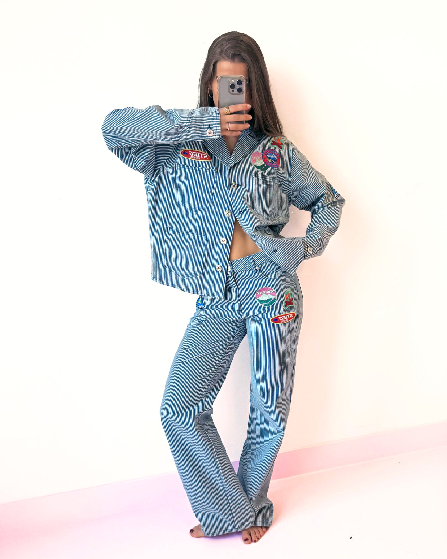 Treasure Room Jeans Stripe | Denim blue