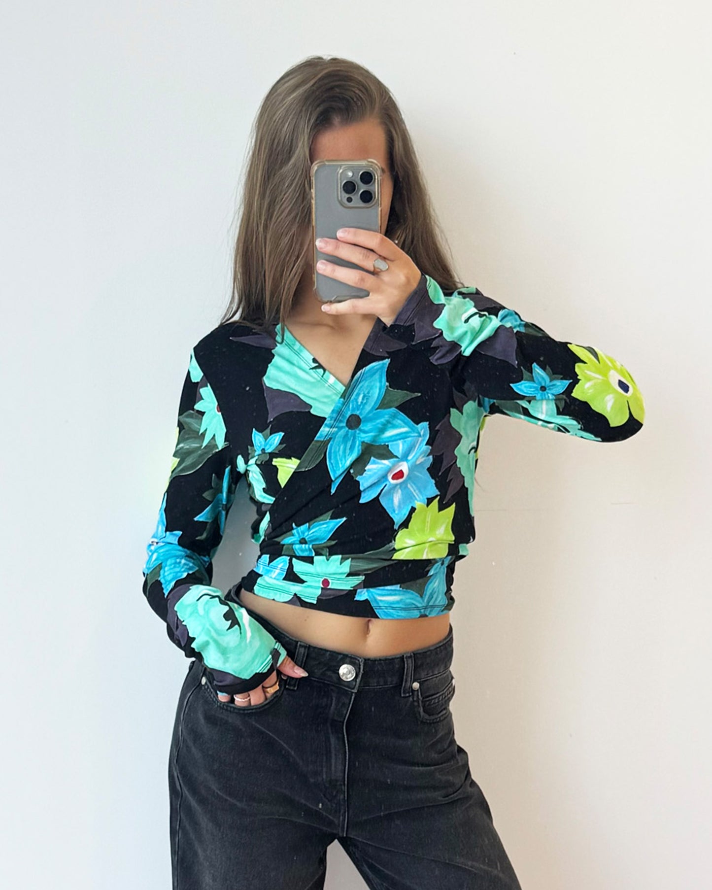 Treasure Room Wrap Top Flower | Blue