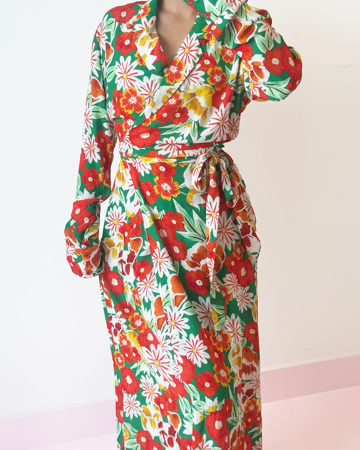 Treasure Room Wrap Dress Flowers | Red