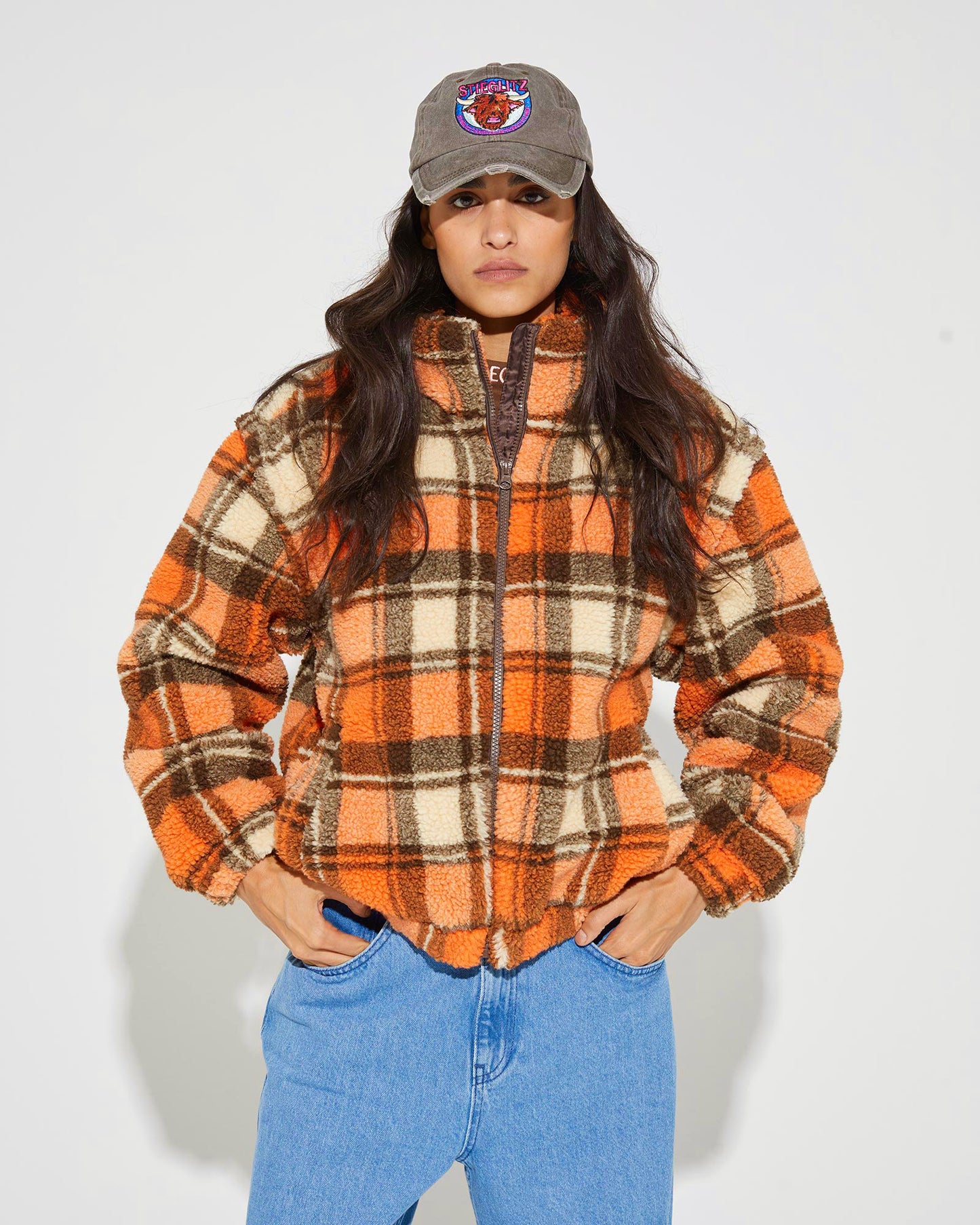Zip Off Teddy Jacket Orange