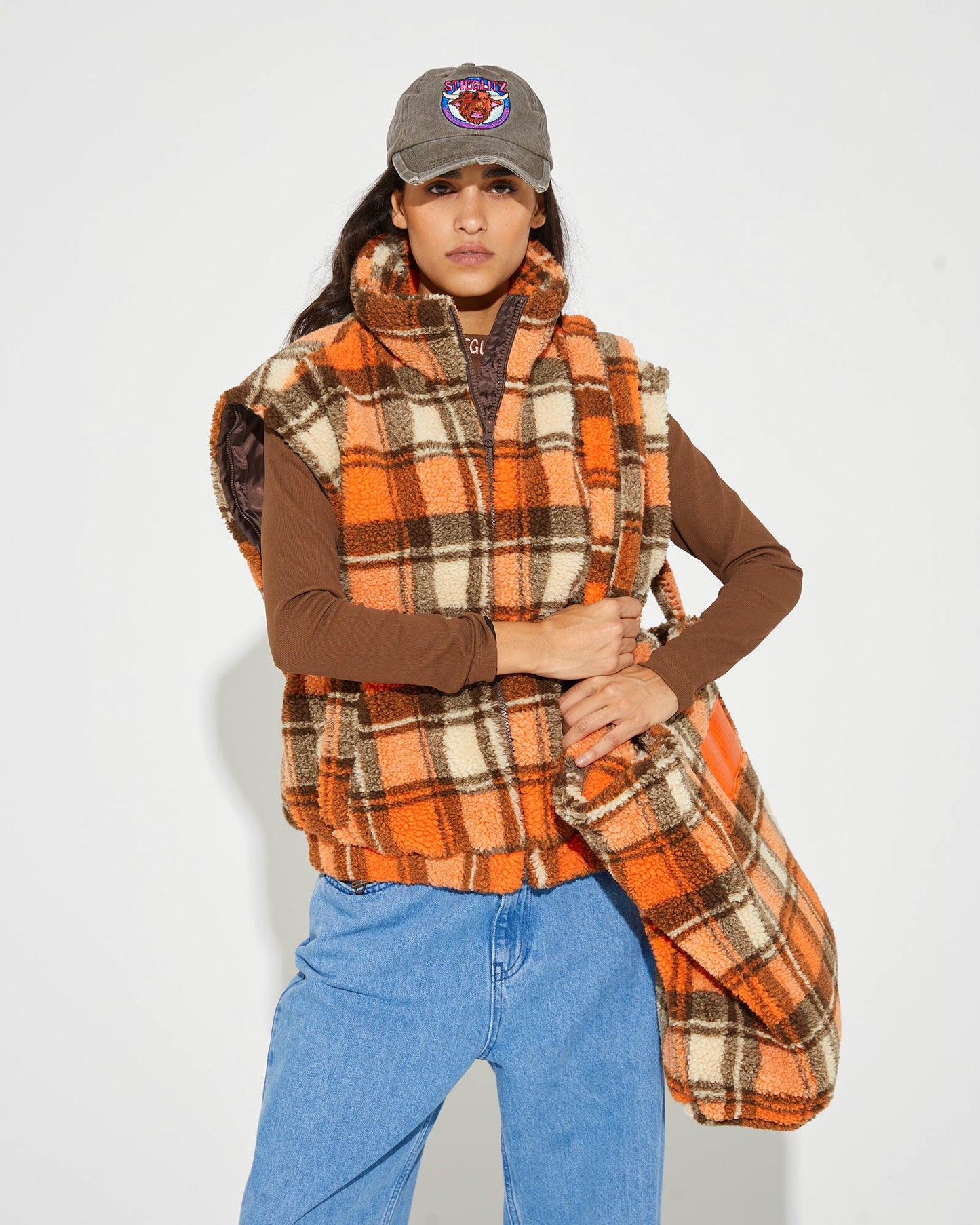 Zip Off Teddy Jacket Orange