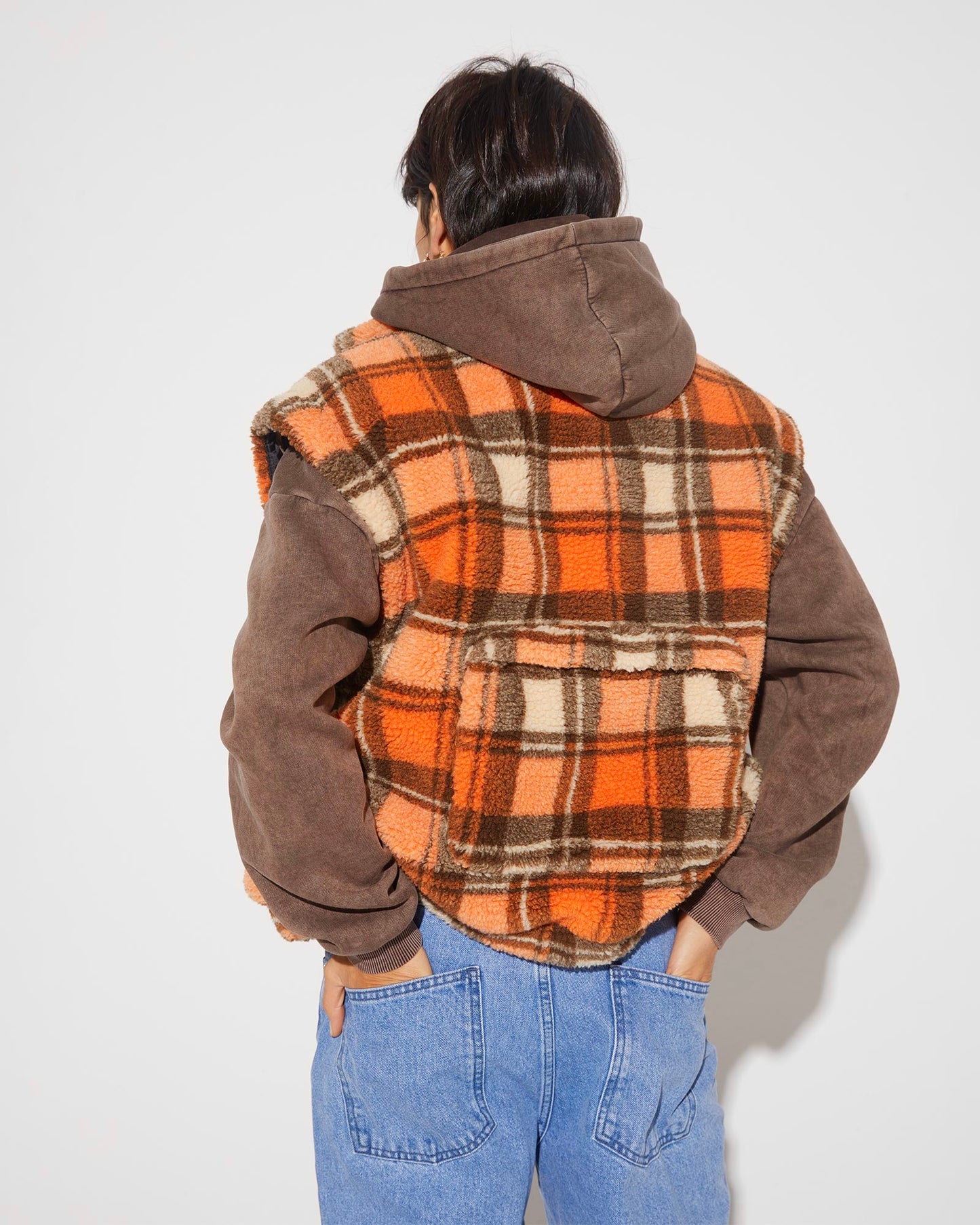 Zip Off Teddy Jacket Orange