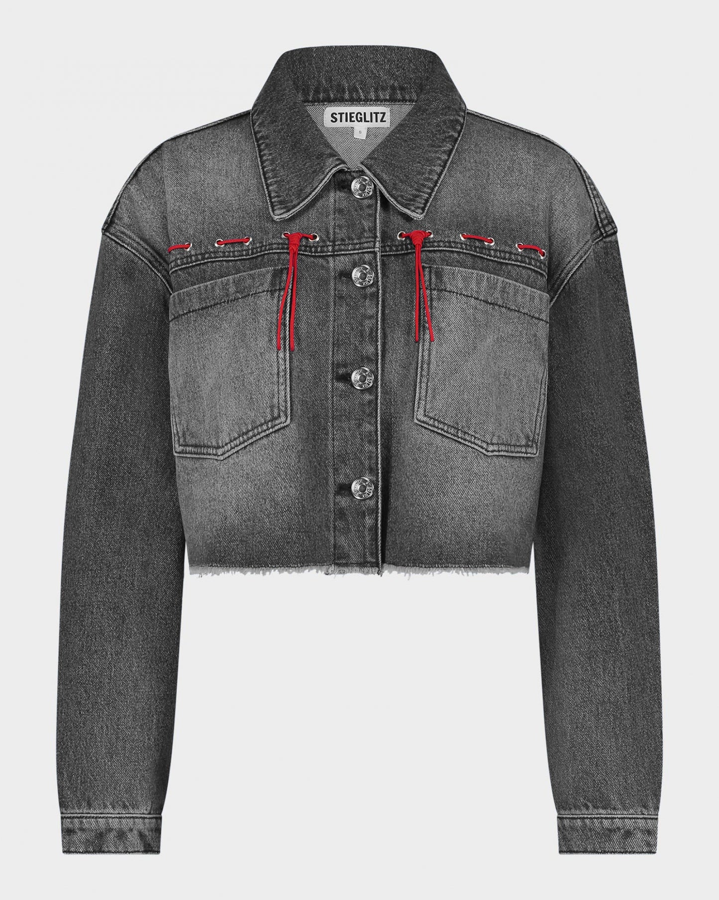 Jolie Cropped Jeans Jacket | Black