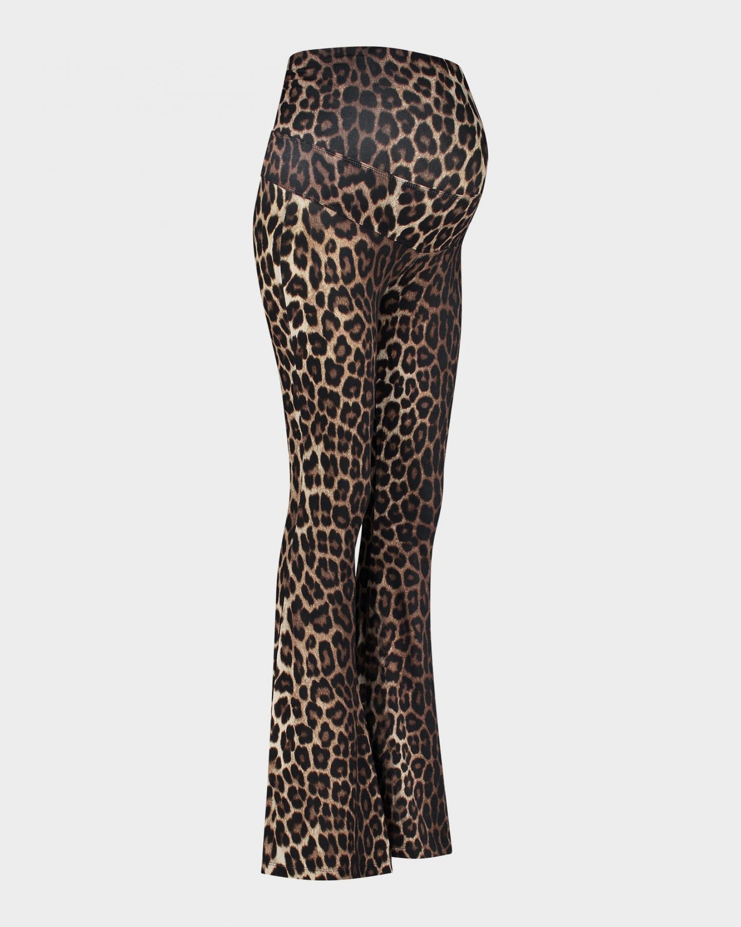 Leopard Maternity Flared Leggings | Brown
