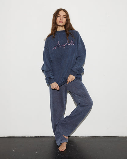Worn Out Sweater | Washed blue