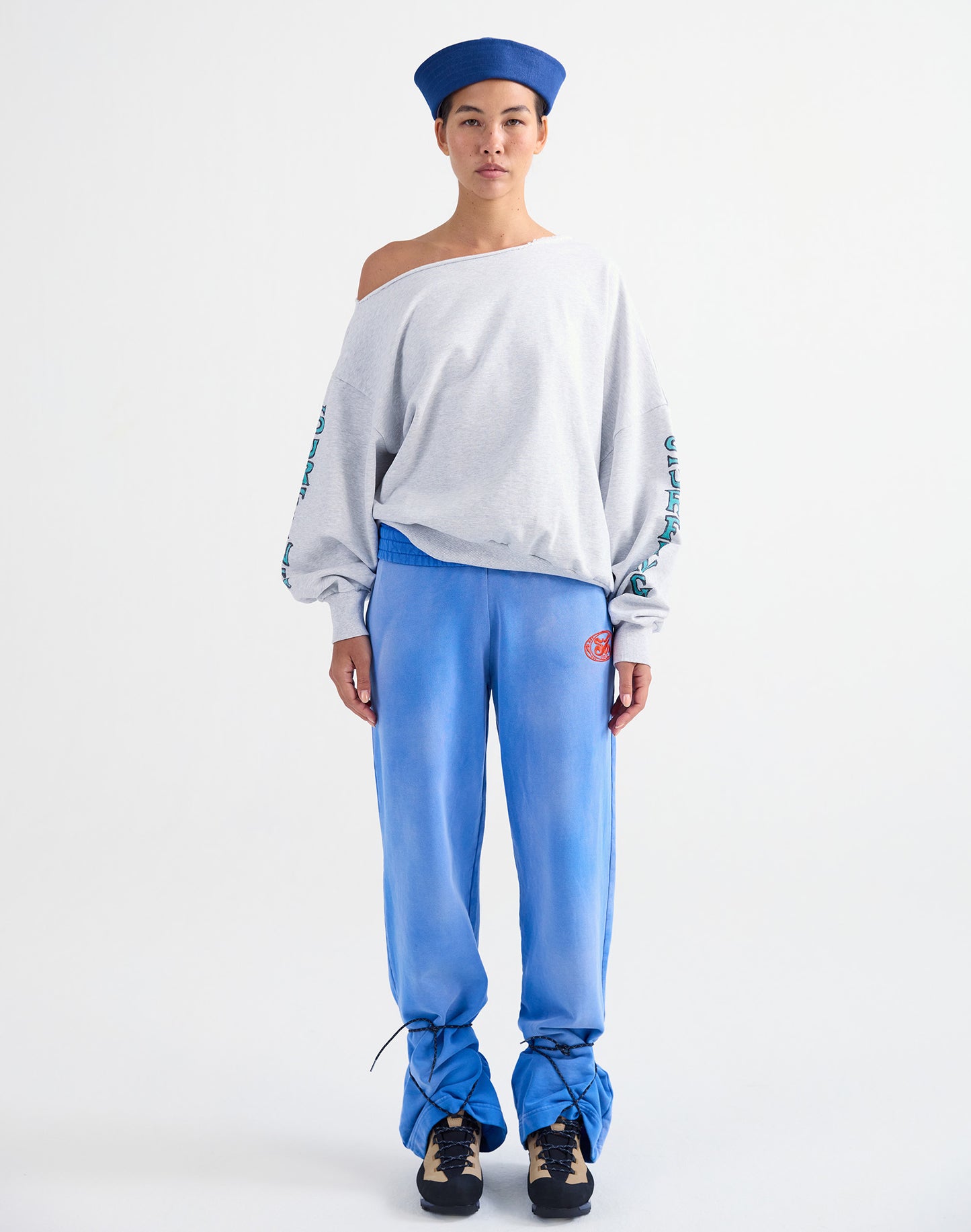 Winny Off-Shoulder Oversized Sweater | Melange grey