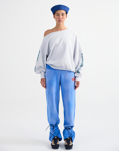 Winny Off-Shoulder Oversized Sweater | Melange grey