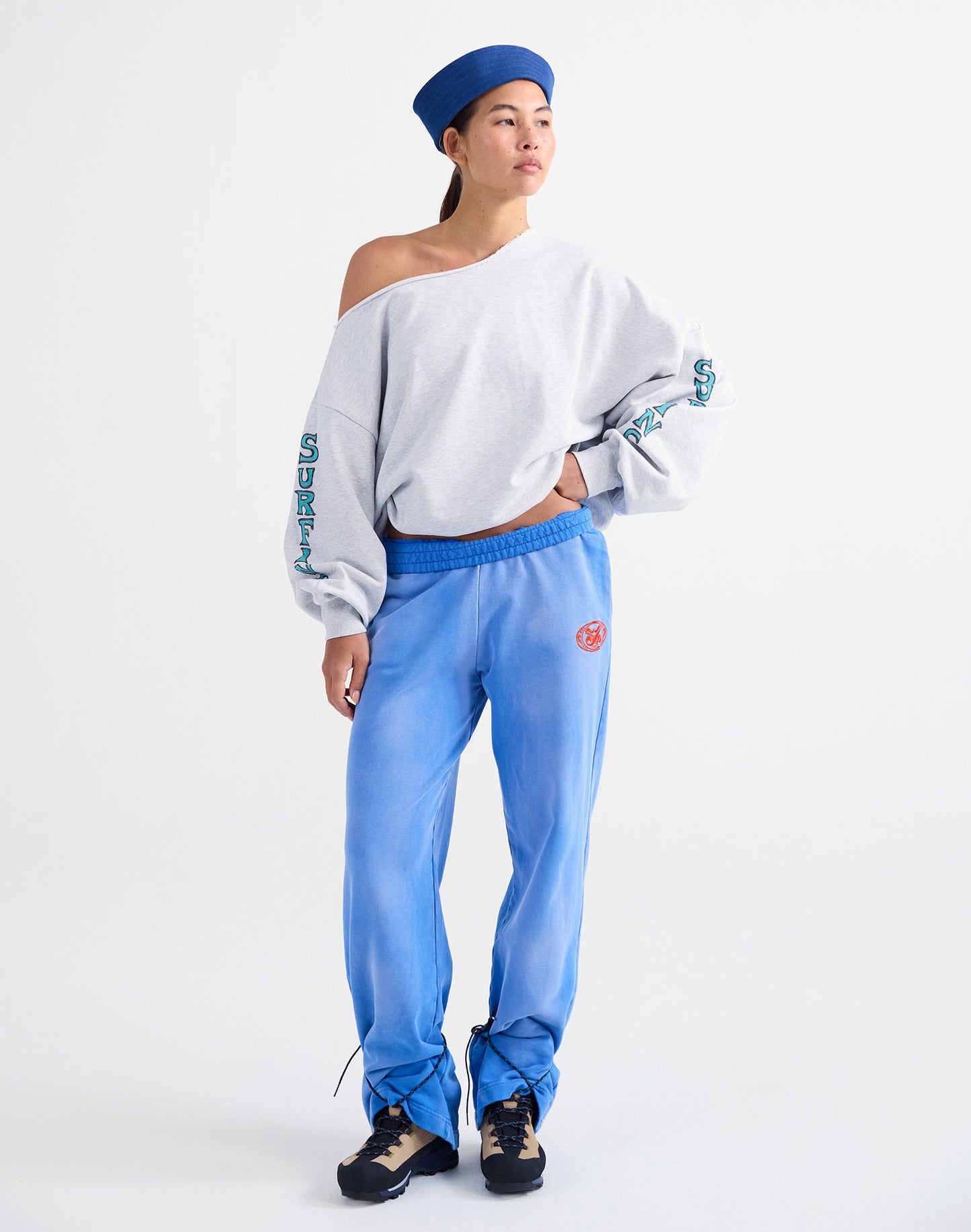 Winny Off-Shoulder Oversized Sweater | Melange grey