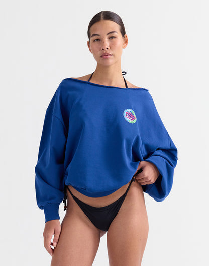 Maik Off-Shoulder Sweater | Blue