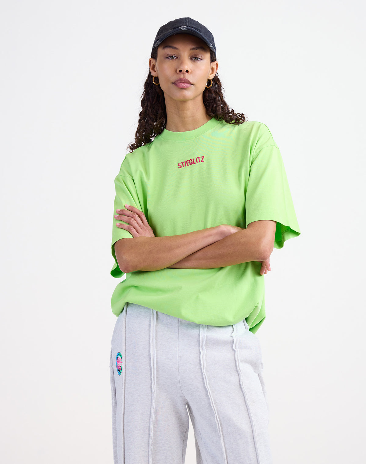 Basic Worn-out Oversized T-shirt | Green