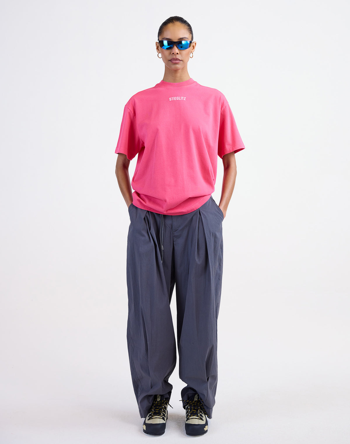 Basic Worn-out Oversized T-shirt | Pink