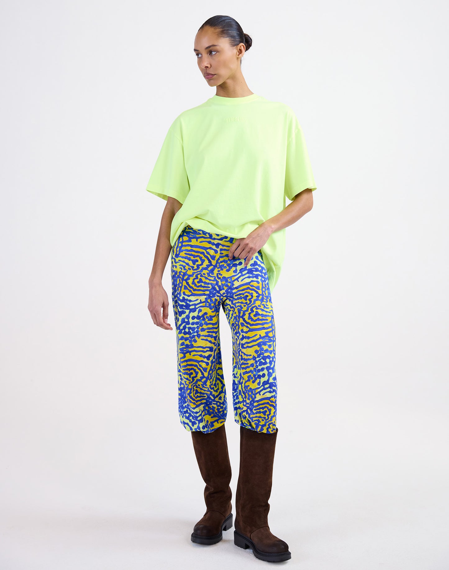 Basic Worn-out Oversized T-shirt | Yellow