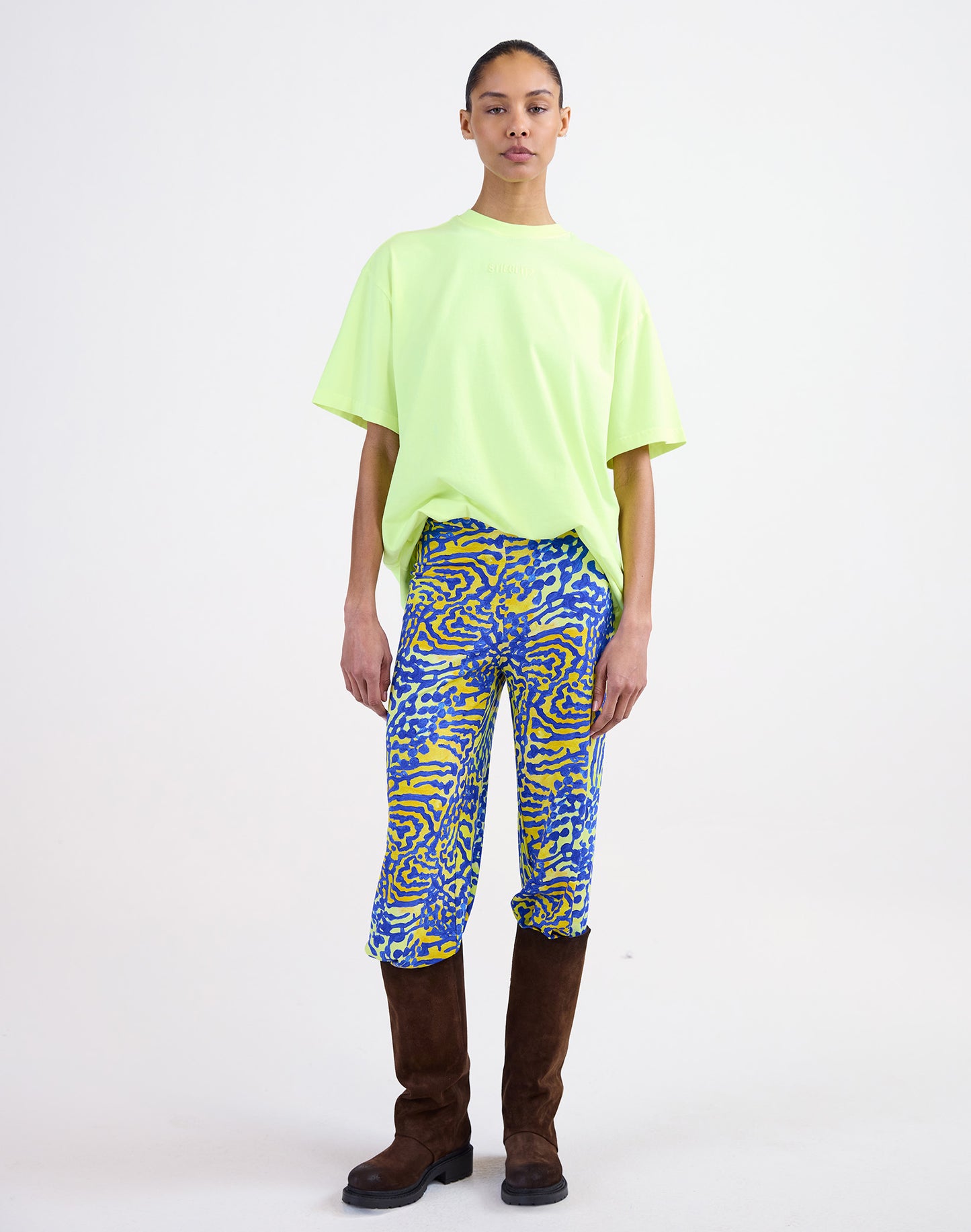 Basic Worn-out Oversized T-shirt | Yellow