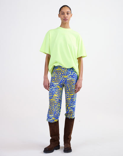 Basic Worn-out Oversized T-shirt | Yellow