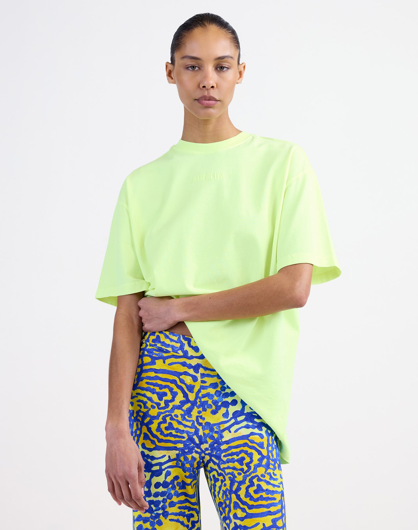 Basic Worn-out Oversized T-shirt | Yellow