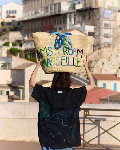 Stieglitz x Kilometre Quais de la mer T-Shirt | Black