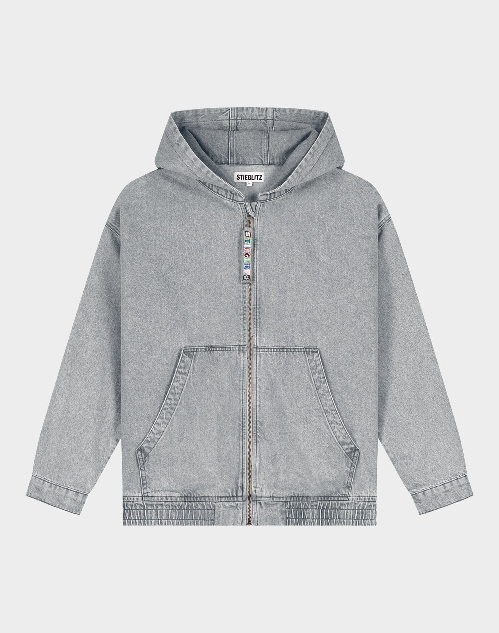 トップス jimwag Stitch line hoodie GRAY Ado Zipped Denim Hoodie Grey | Stieglitz SS26 - STIEGLITZ