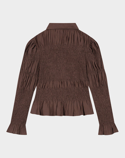 Andrea Smocked Blouse | Brown