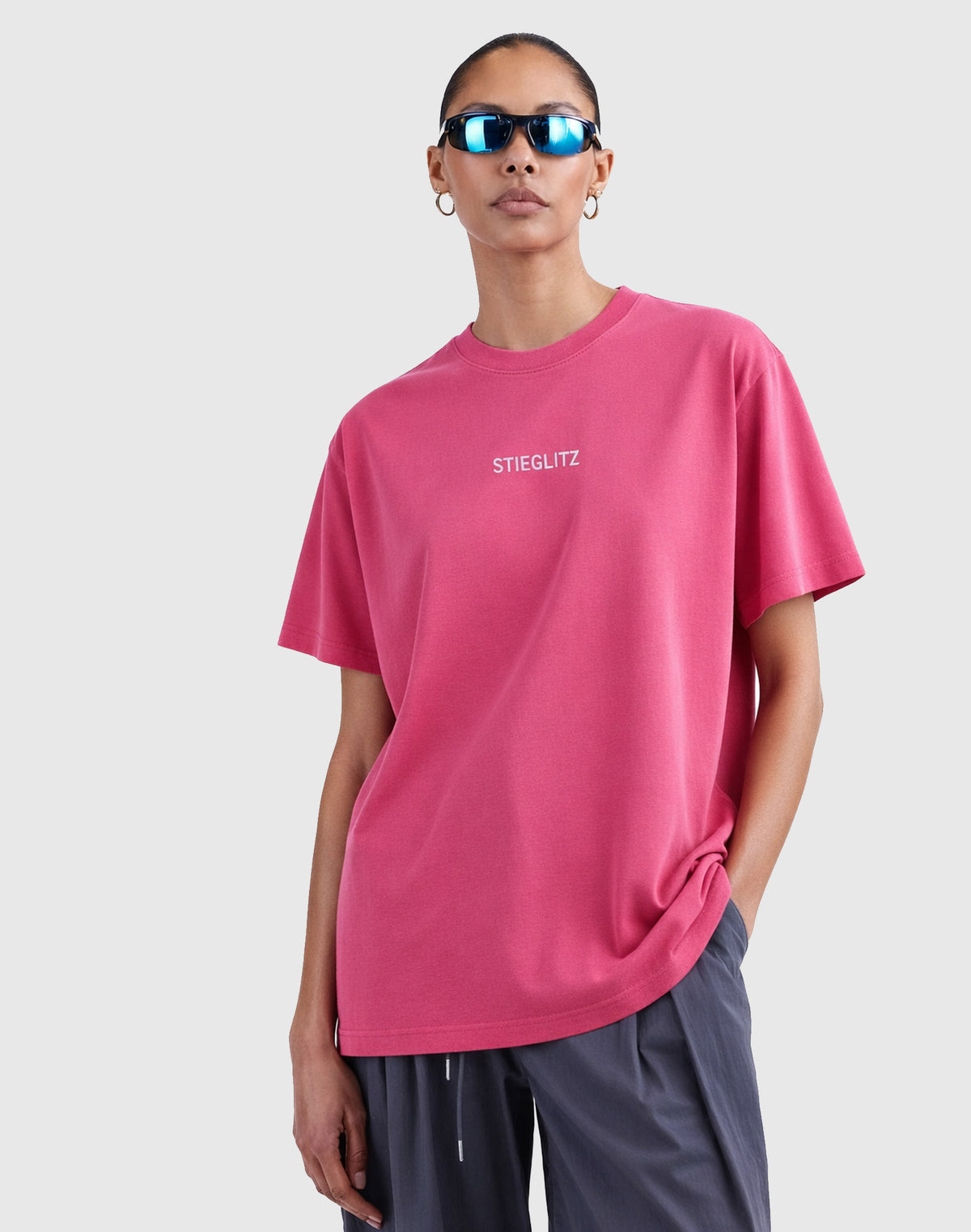 Basic Worn-out Oversized T-shirt | Pink