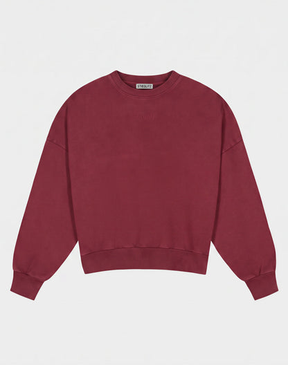 Basic Worn-out Sweater | Red