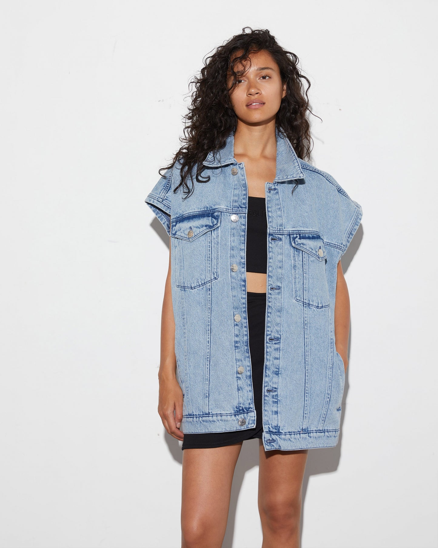 Bibi Denim Gilet | Denim blue