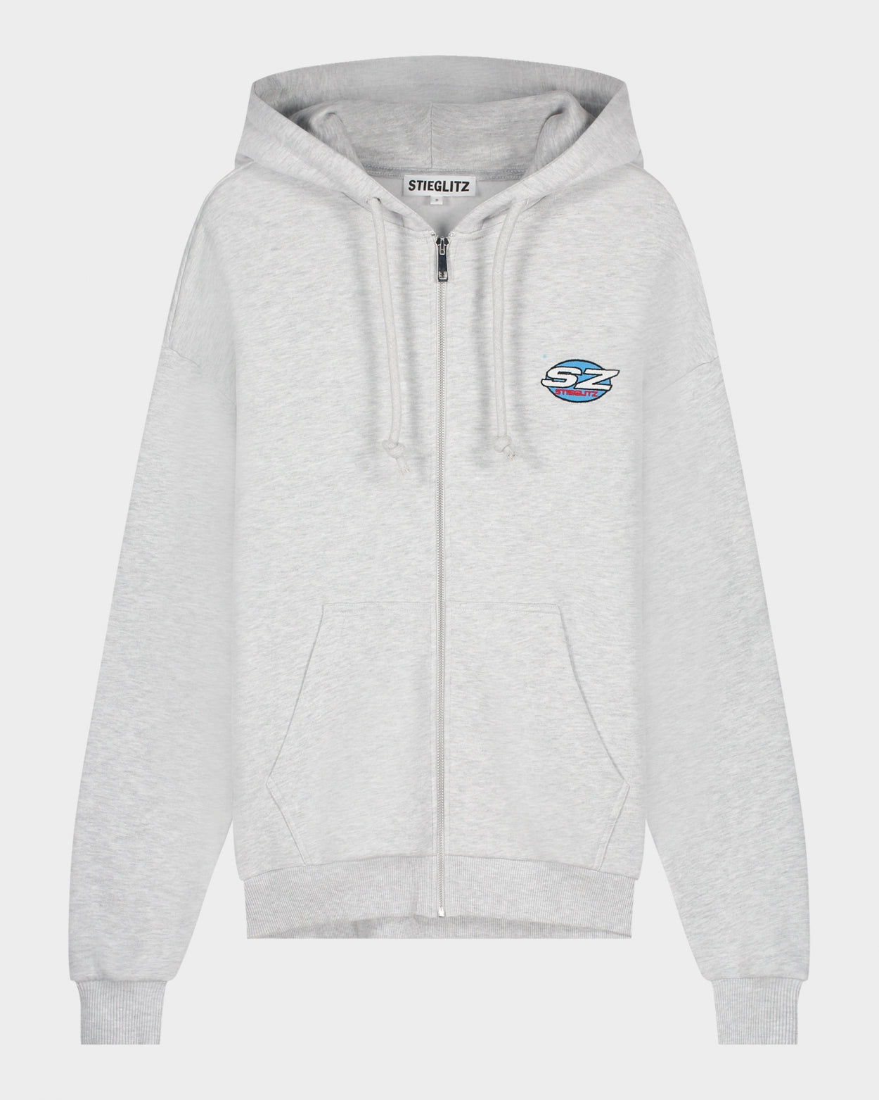 Boris Zipped Hoodie | Melange grey