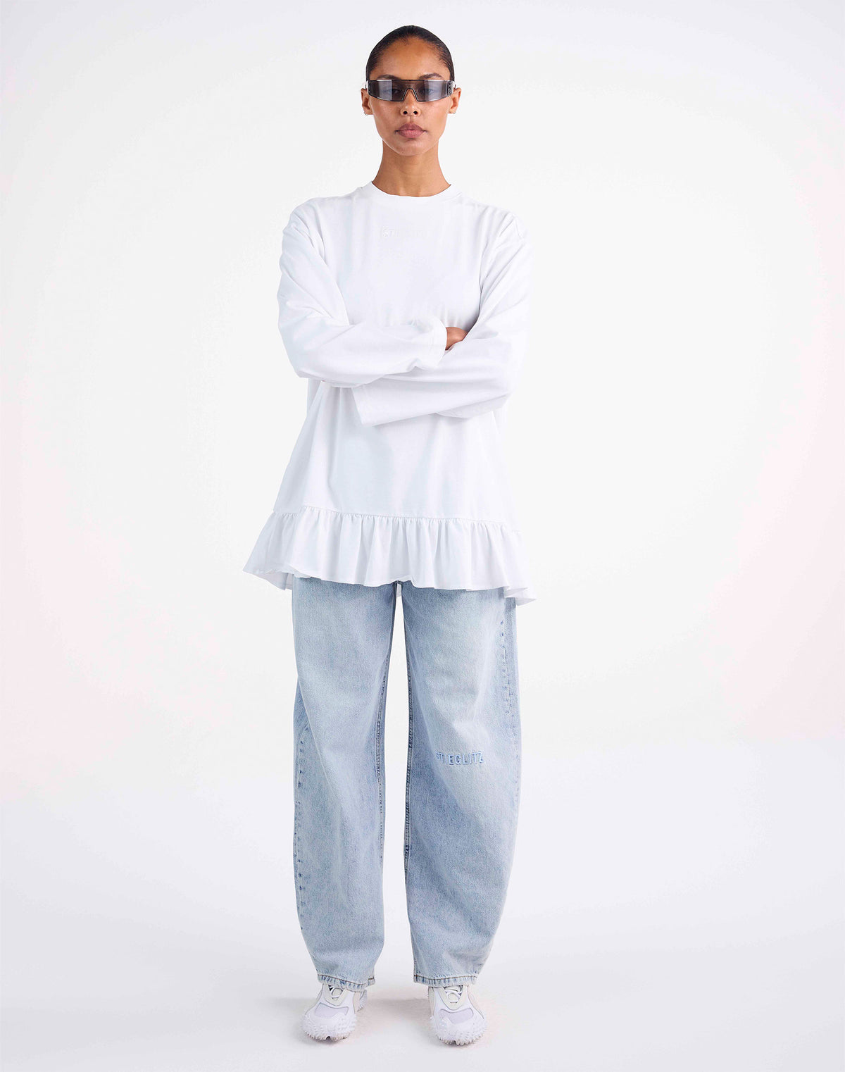 Brisa Wide Skate Longsleeve | White