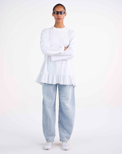 Brisa Wide Skate Longsleeve | White