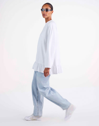 Brisa Wide Skate Longsleeve | White