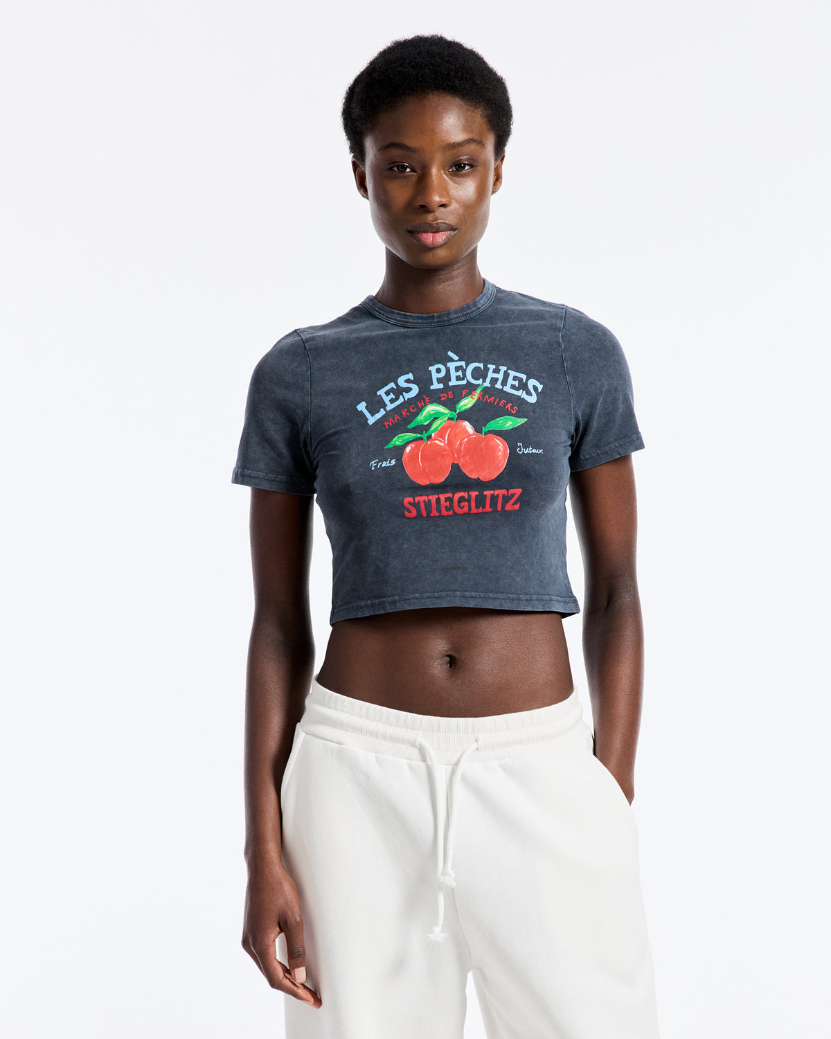 Camille Cropped T-shirt | Black