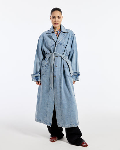 Caz Denim Trenchcoat | Blue