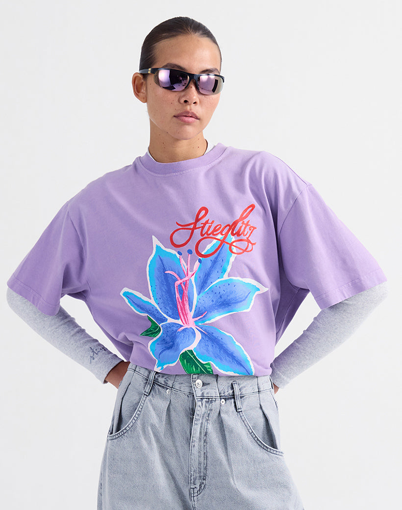 Claudia Oversized T-shirt Lilac Purple | Stieglitz Floral Tee